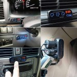 RHUNDO RS-20 3-way Car Cigarette Lighter Splitter/Adapter/Charger + 2 USB 3.4Amp, with Remote Touch Sensor Switch Panel